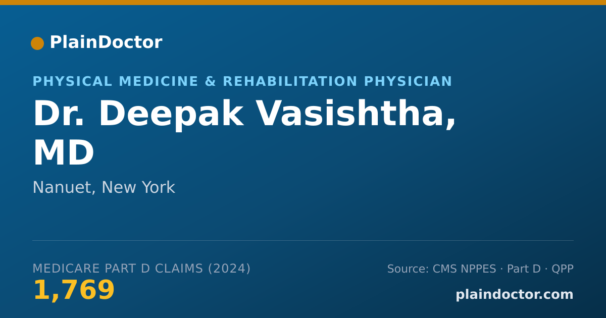 Shareable card for Deepak Vasishtha, MD - Physical Medicine & Rehabilitation Physician, Nanuet, NY