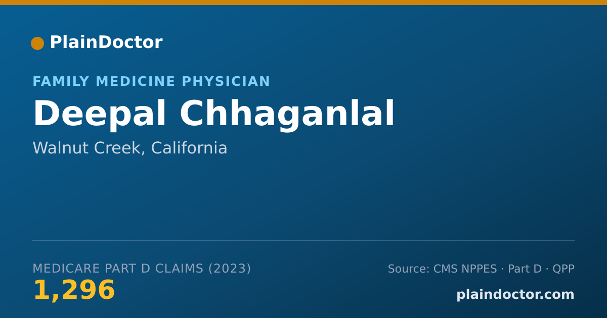 Shareable card for Deepal Chhaganlal - Family Medicine Physician, Walnut Creek, CA