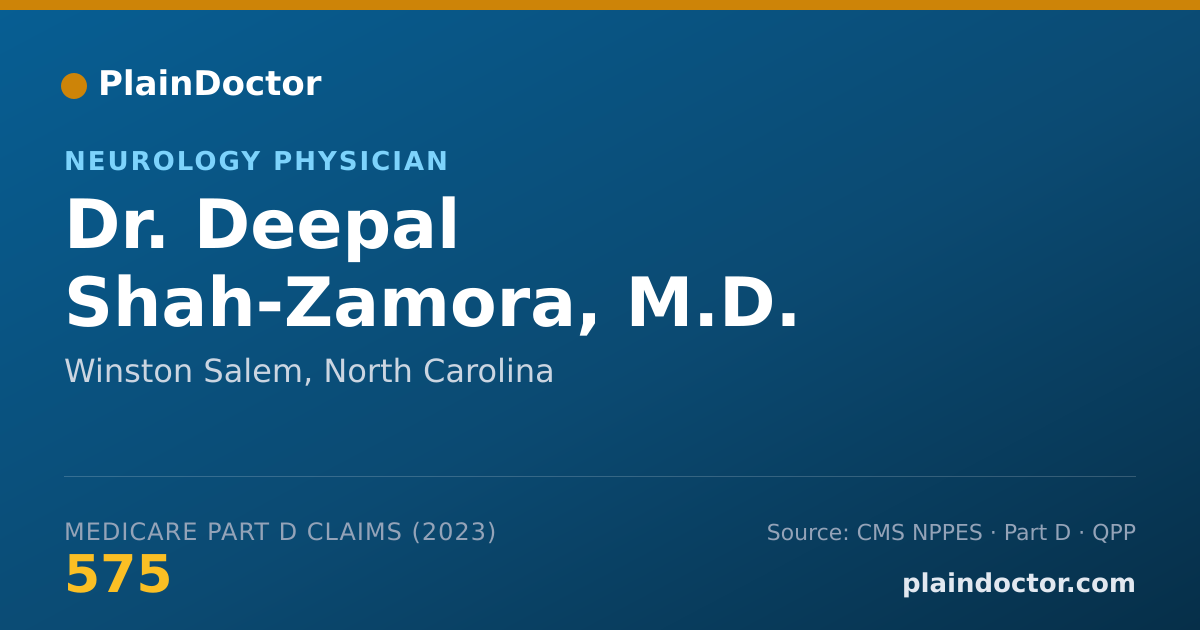 Shareable card for Deepal Shah-Zamora, M.D. - Neurology Physician, Winston Salem, NC