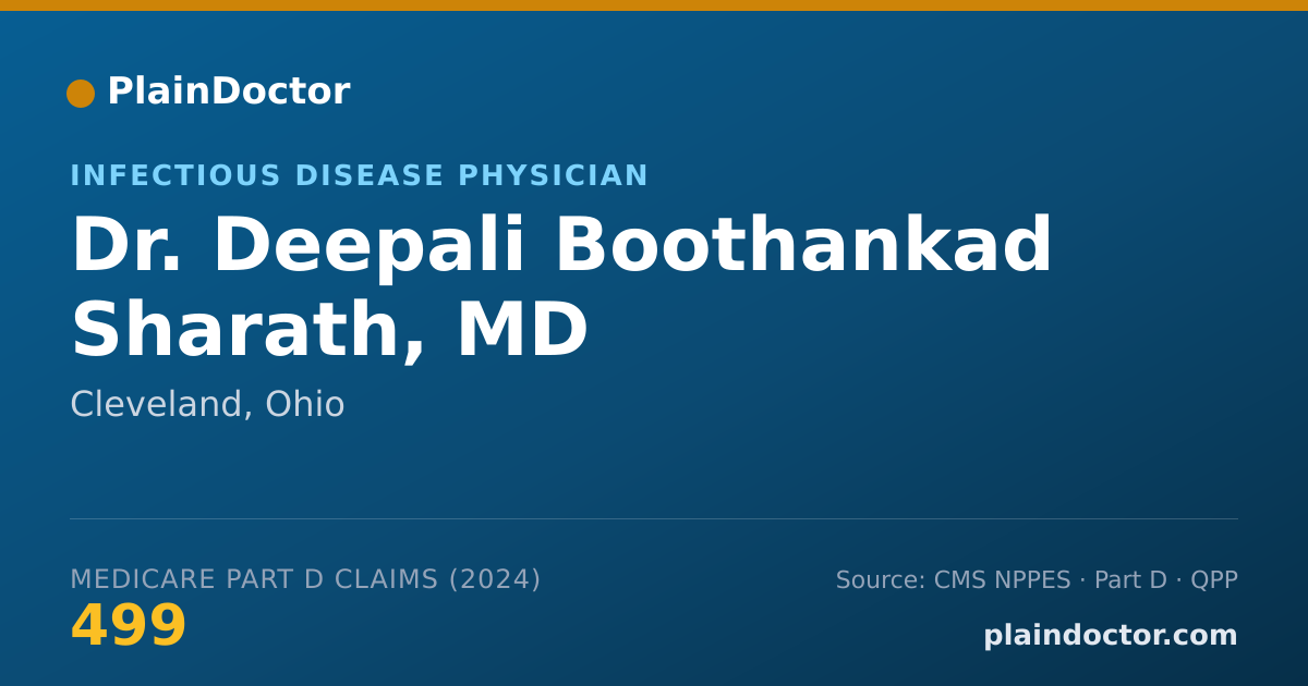 Shareable card for Deepali Boothankad Sharath, MD - Infectious Disease Physician, Cleveland, OH