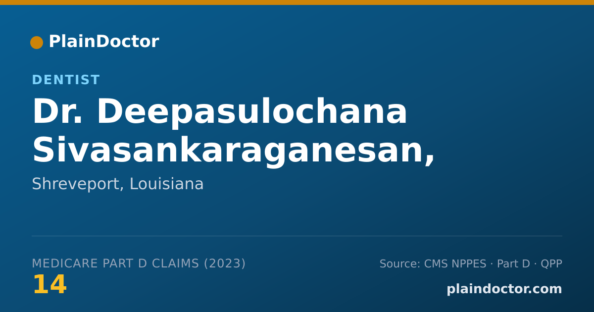 Shareable card for Deepasulochana Sivasankaraganesan, D.M.D - Dentist, Shreveport, LA