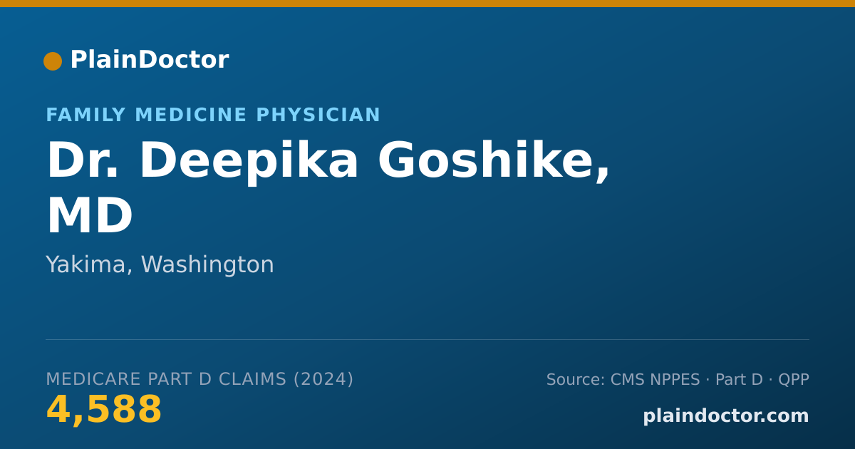 Shareable card for Deepika Goshike, MD - Family Medicine Physician, Yakima, WA