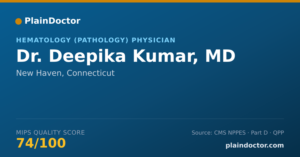 Shareable card for Deepika Kumar, MD - Hematology (Pathology) Physician, New Haven, CT