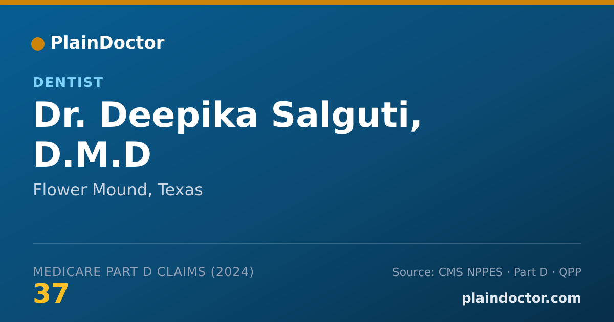Shareable card for Deepika Salguti, D.M.D - Dentist, Flower Mound, TX