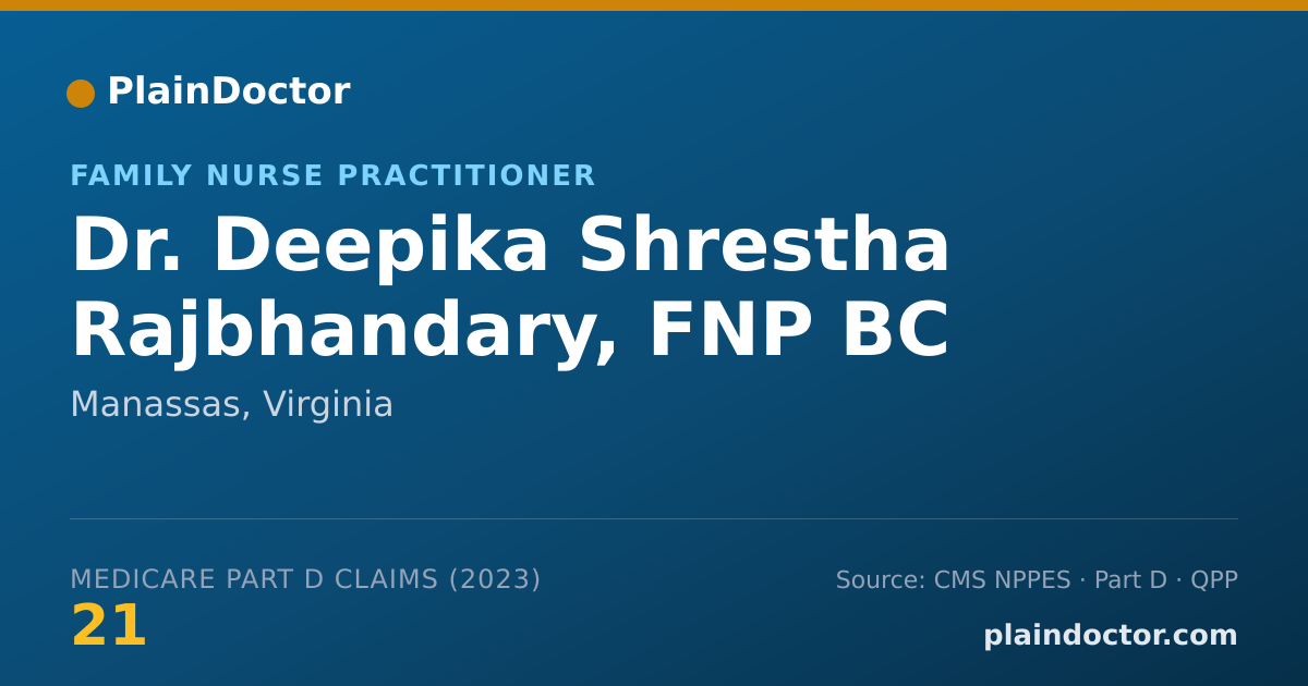 Shareable card for Deepika Shrestha Rajbhandary, FNP BC - Family Nurse Practitioner, Manassas, VA