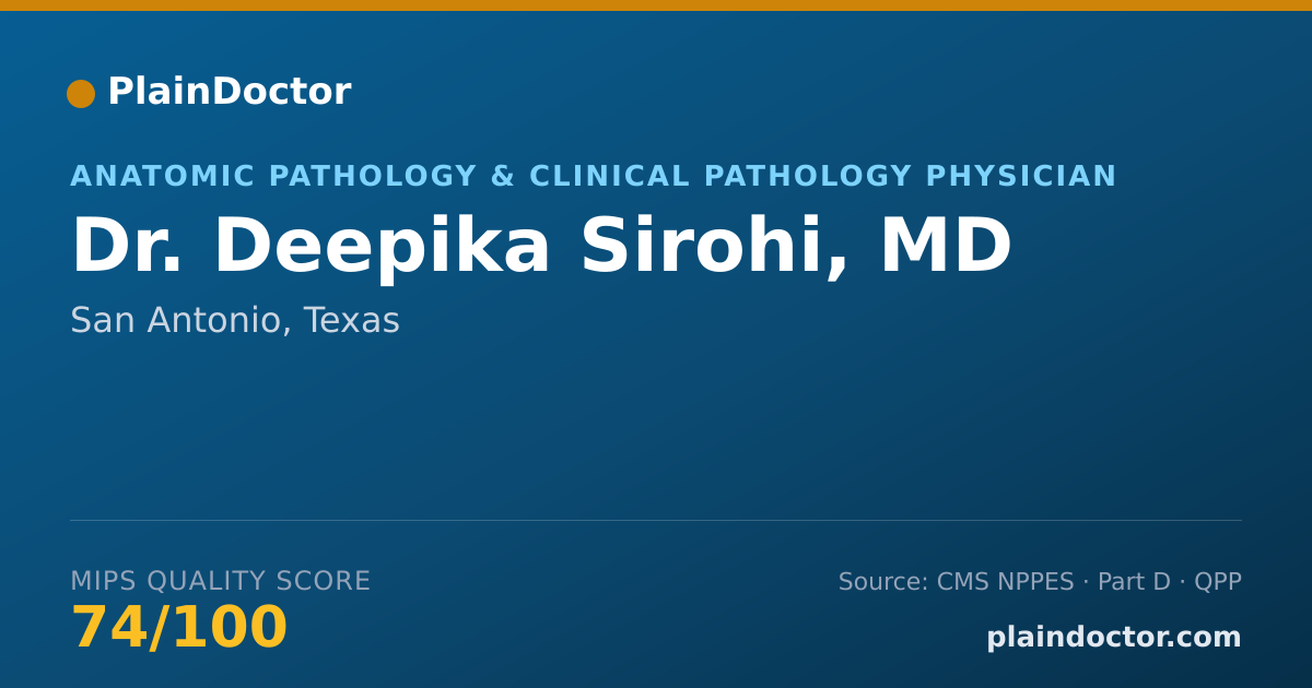 Shareable card for Deepika Sirohi, MD - Anatomic Pathology & Clinical Pathology Physician, San Antonio, TX
