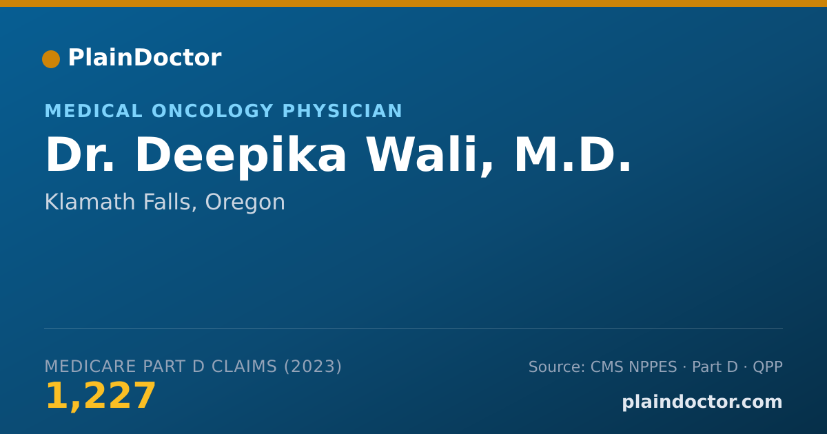 Shareable card for Deepika Wali, M.D. - Medical Oncology Physician, Klamath Falls, OR