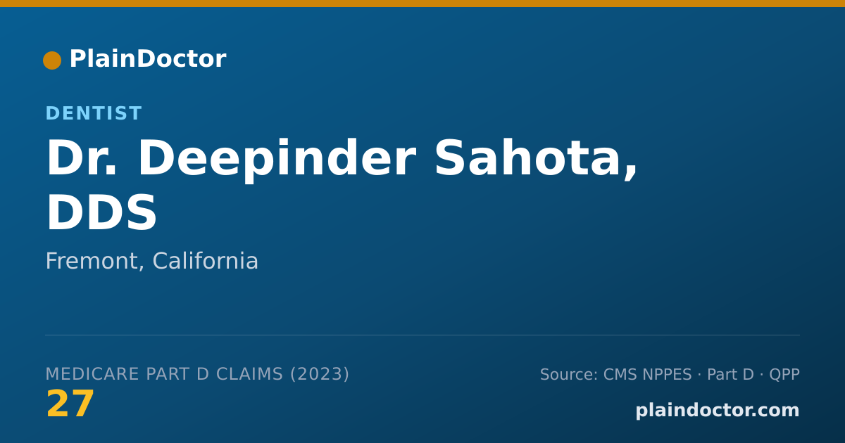 Shareable card for Deepinder Sahota, DDS - Dentist, Fremont, CA