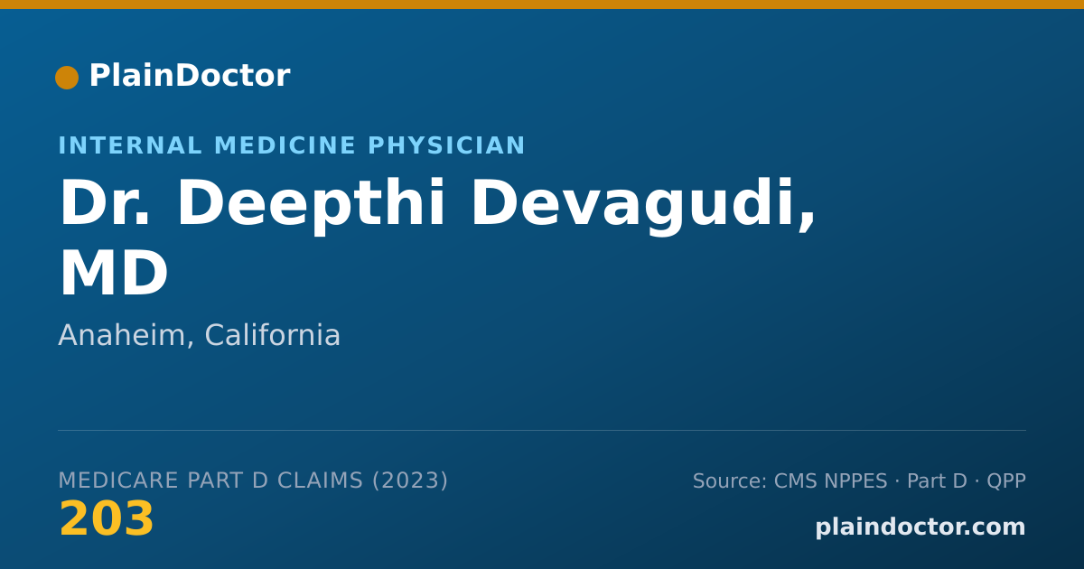 Shareable card for Deepthi Devagudi, MD - Internal Medicine Physician, Anaheim, CA