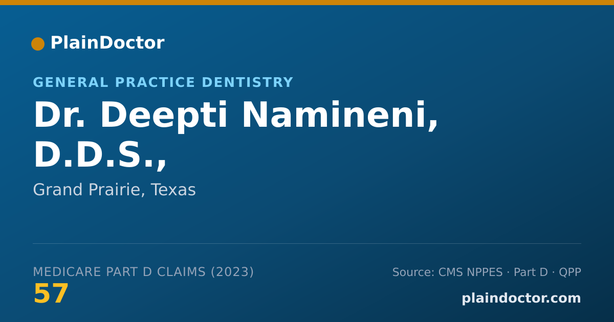 Shareable card for Deepti Namineni, D.D.S., - General Practice Dentistry, Grand Prairie, TX