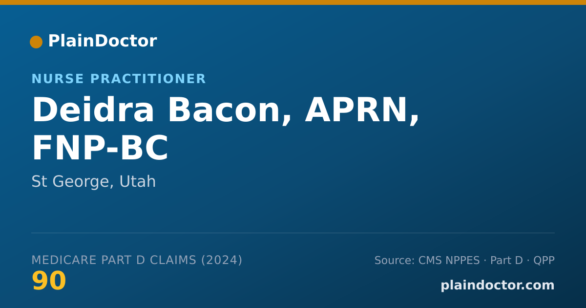 Shareable card for Deidra Bacon, APRN, FNP-BC - Nurse Practitioner, St George, UT