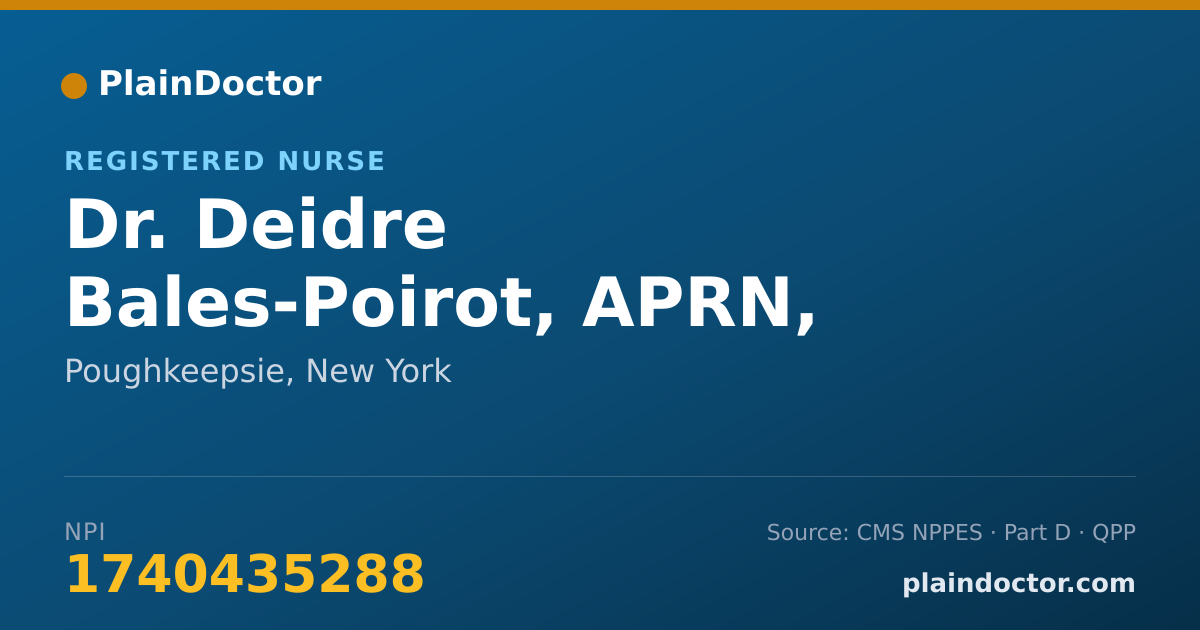 Shareable card for Deidre Bales-Poirot, APRN, CPNP-PC - Registered Nurse, Poughkeepsie, NY