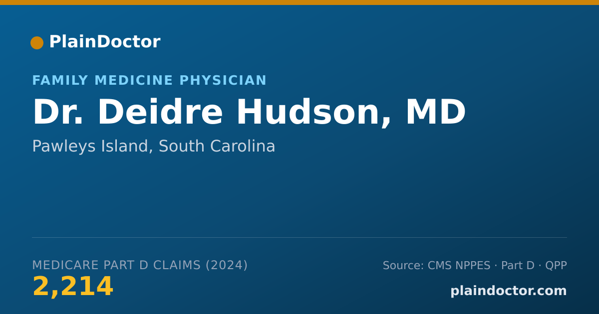 Shareable card for Deidre Hudson, MD - Family Medicine Physician, Pawleys Island, SC