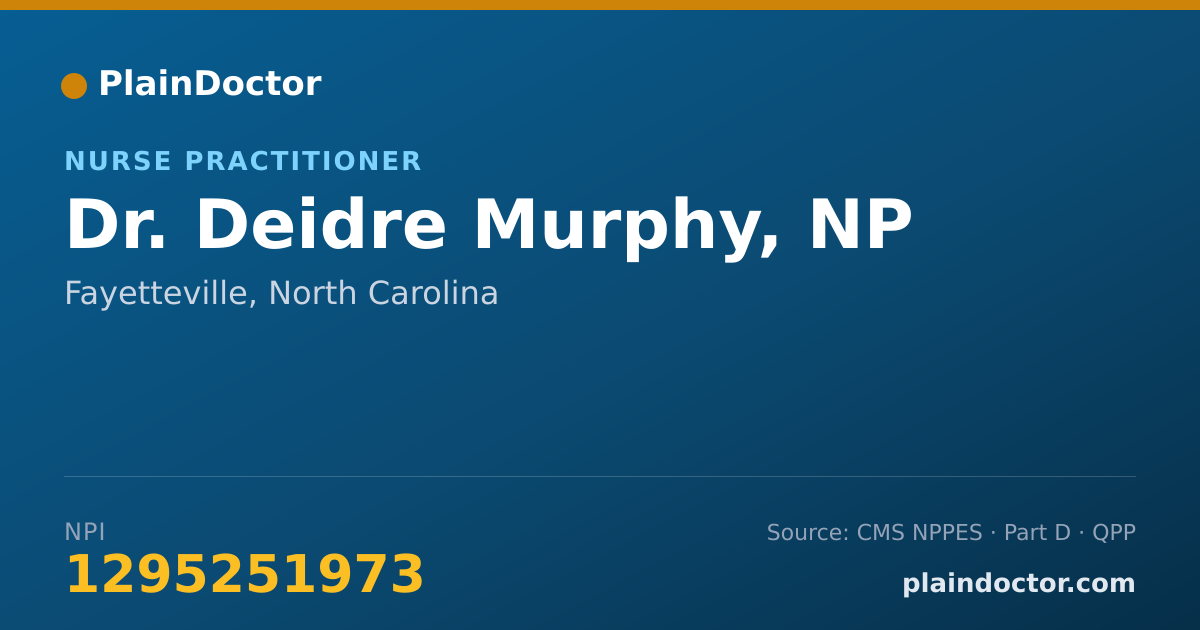 Shareable card for Deidre Murphy, NP - Nurse Practitioner, Fayetteville, NC
