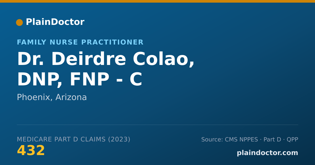 Shareable card for Deirdre Colao, DNP, FNP - C - Family Nurse Practitioner, Phoenix, AZ
