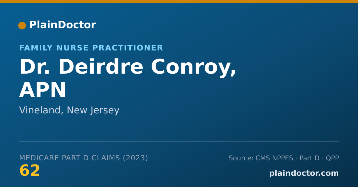 Shareable card for Deirdre Conroy, APN - Family Nurse Practitioner, Vineland, NJ