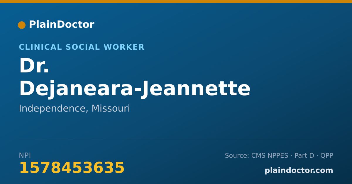 Shareable card for Dejaneara-Jeannette Carter, LMSW - Clinical Social Worker, Independence, MO