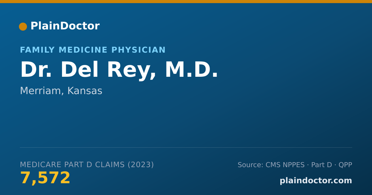 Shareable card for Del Rey, M.D. - Family Medicine Physician, Merriam, KS
