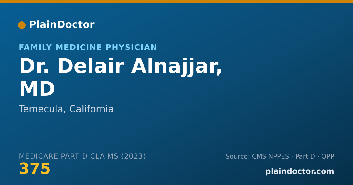 Shareable card for Delair Alnajjar, MD - Family Medicine Physician, Temecula, CA