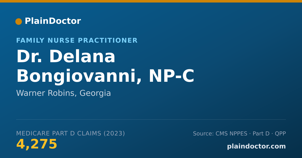 Shareable card for Delana Bongiovanni, NP-C - Family Nurse Practitioner, Warner Robins, GA