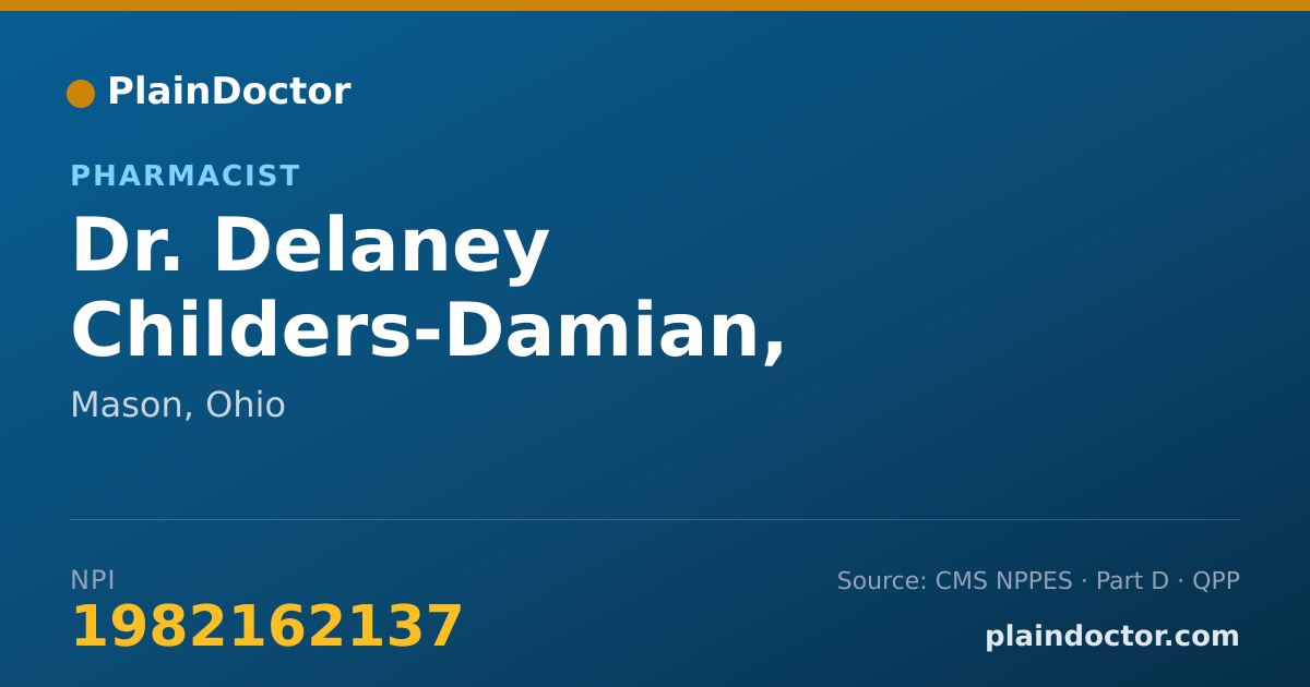Shareable card for Delaney Childers-Damian, PHARMD - Pharmacist, Mason, OH