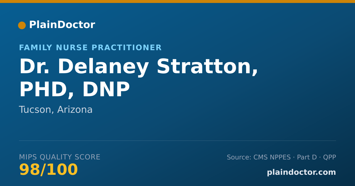 Shareable card for Delaney Stratton, PHD, DNP - Family Nurse Practitioner, Tucson, AZ
