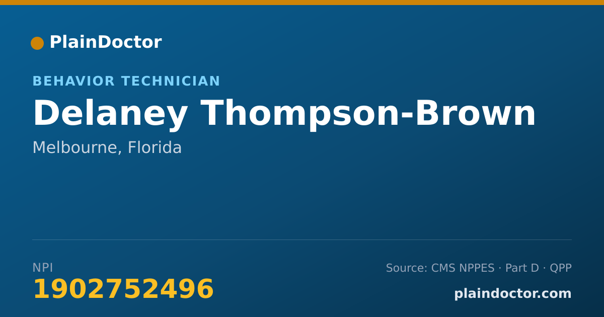 Shareable card for Delaney Thompson-Brown - Behavior Technician, Melbourne, FL
