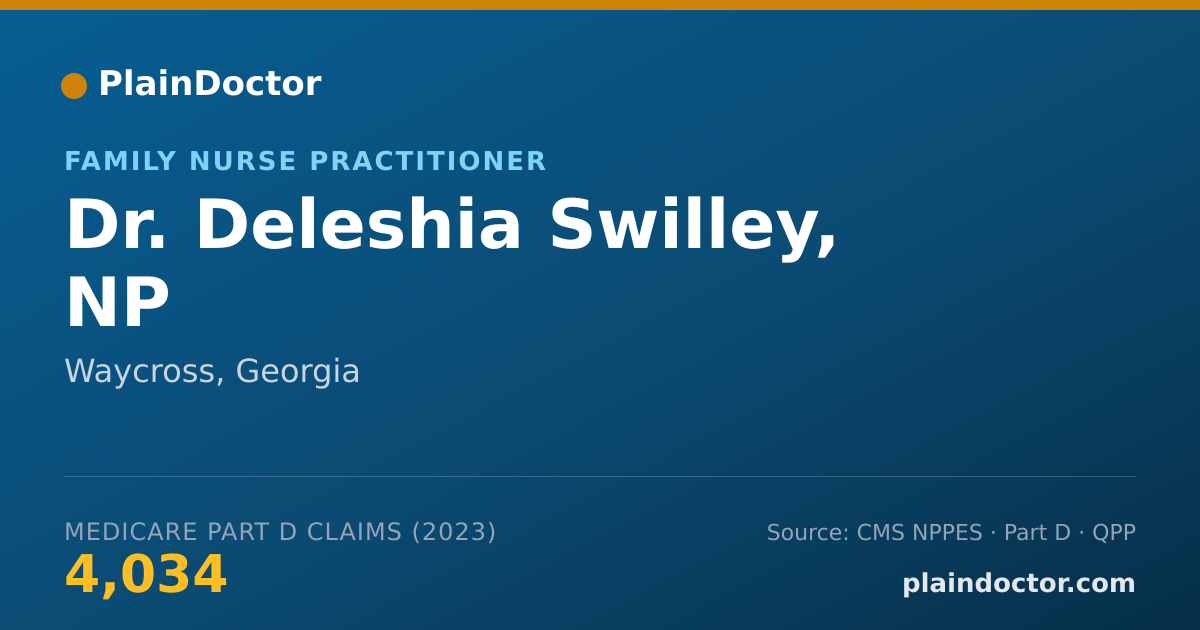 Shareable card for Deleshia Swilley, NP - Family Nurse Practitioner, Waycross, GA