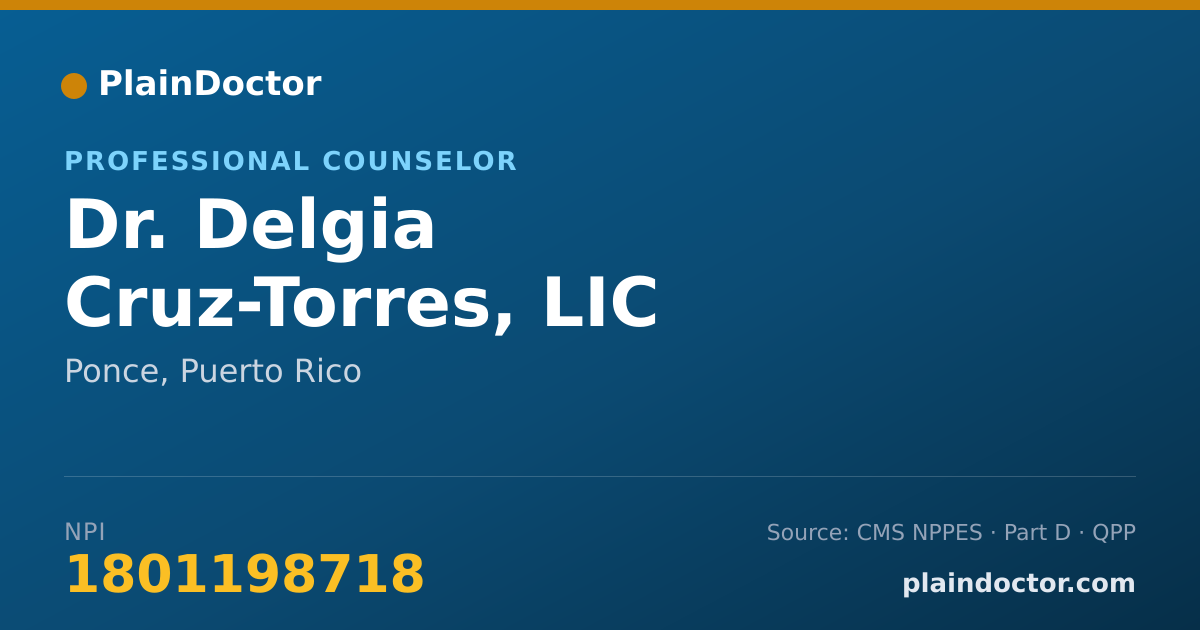 Shareable card for Delgia Cruz-Torres, LIC - Professional Counselor, Ponce, PR