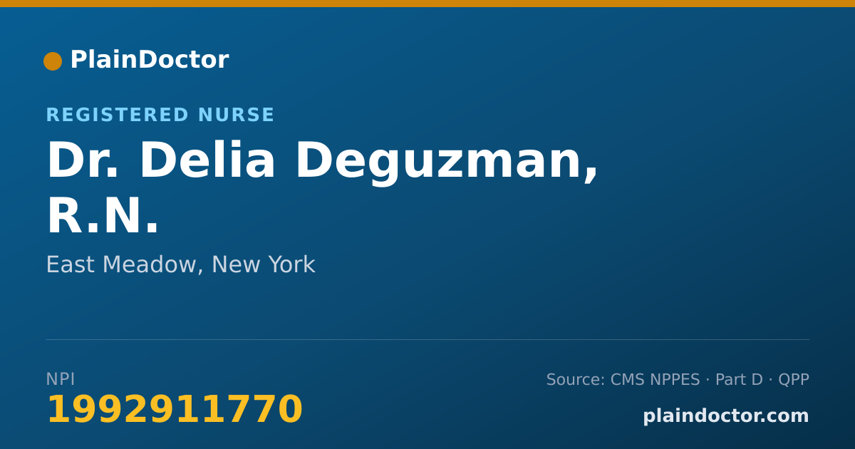 Shareable card for Delia Deguzman, R.N. - Registered Nurse, East Meadow, NY