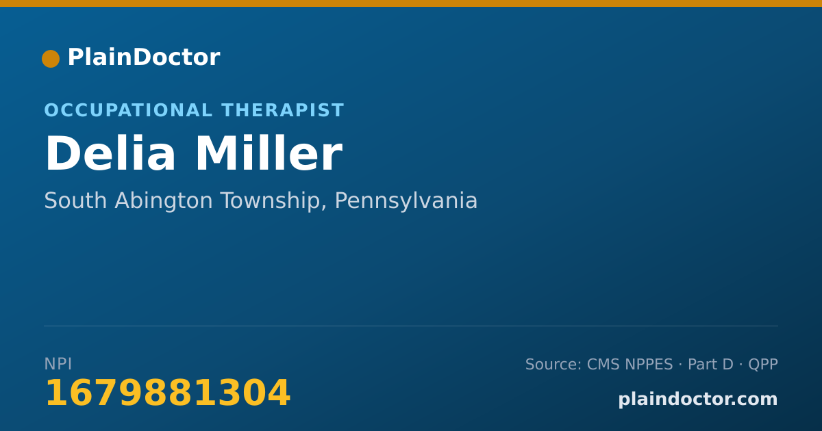 Shareable card for Delia Miller - Occupational Therapist, South Abington Township, PA