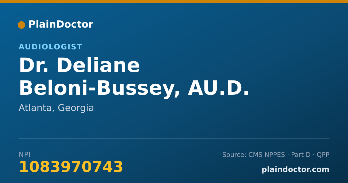 Shareable card for Deliane Beloni-Bussey, AU.D. - Audiologist, Atlanta, GA
