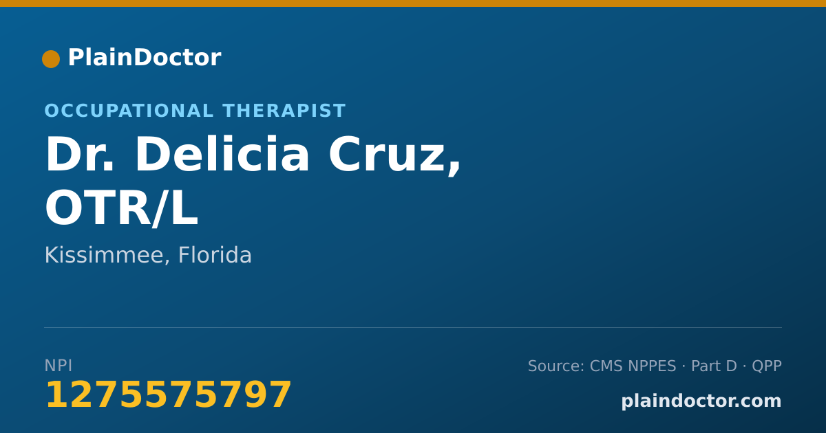 Shareable card for Delicia Cruz, OTR/L - Occupational Therapist, Kissimmee, FL