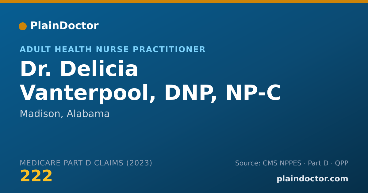 Shareable card for Delicia Vanterpool, DNP,  NP-C - Adult Health Nurse Practitioner, Madison, AL
