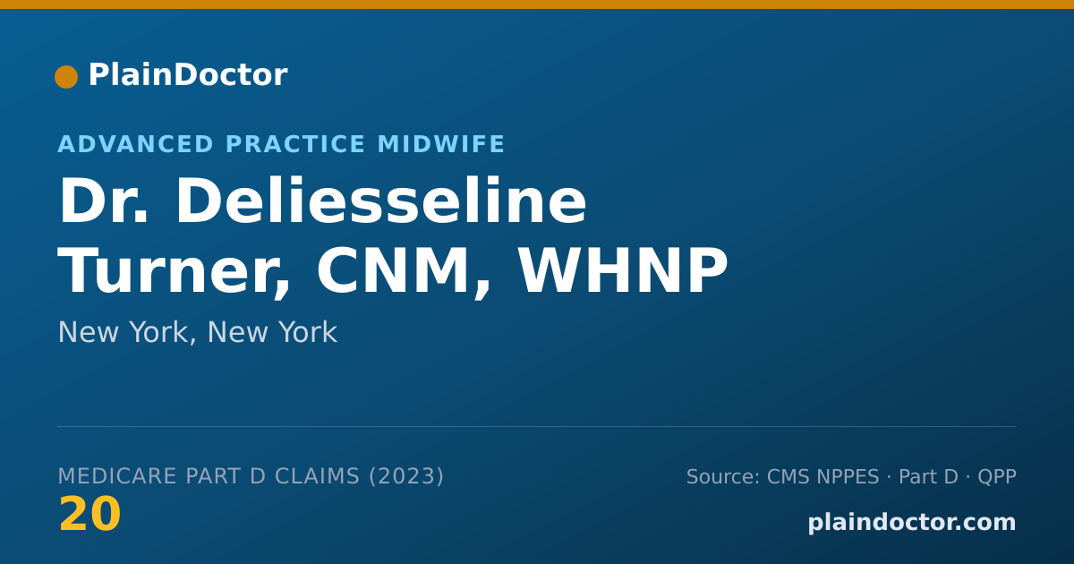 Shareable card for Deliesseline Turner, CNM, WHNP - Advanced Practice Midwife, New York, NY