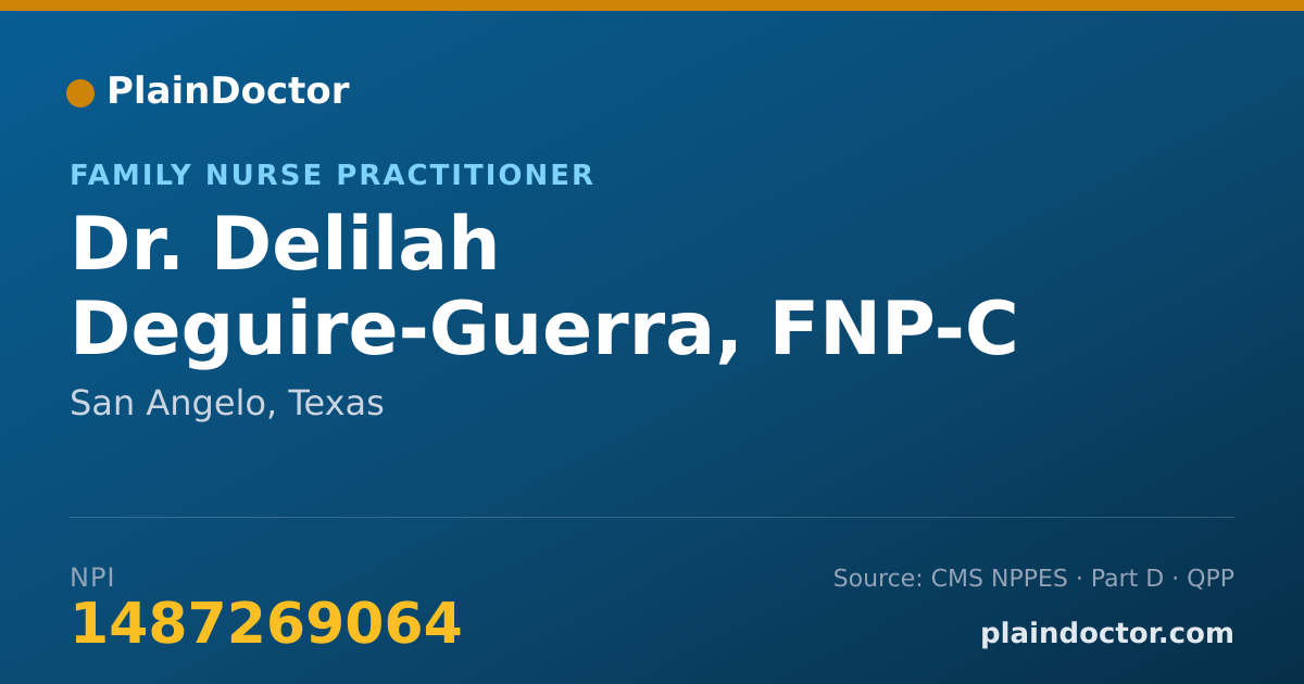 Shareable card for Delilah Deguire-Guerra, FNP-C - Family Nurse Practitioner, San Angelo, TX