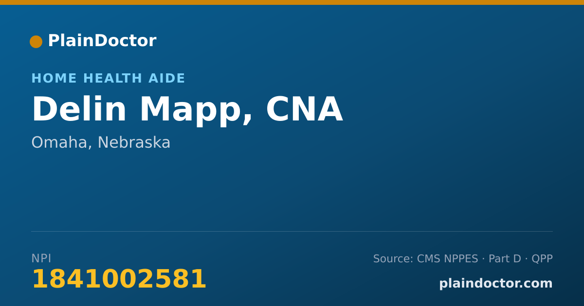 Shareable card for Delin Mapp, CNA - Home Health Aide, Omaha, NE