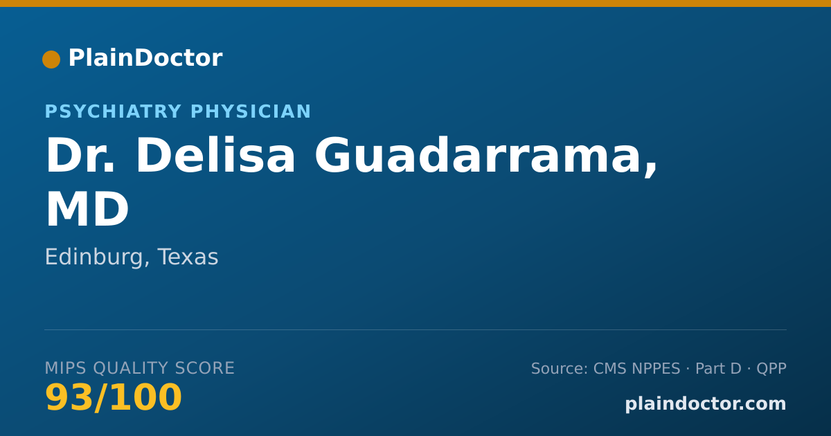 Shareable card for Delisa Guadarrama, MD - Psychiatry Physician, Edinburg, TX