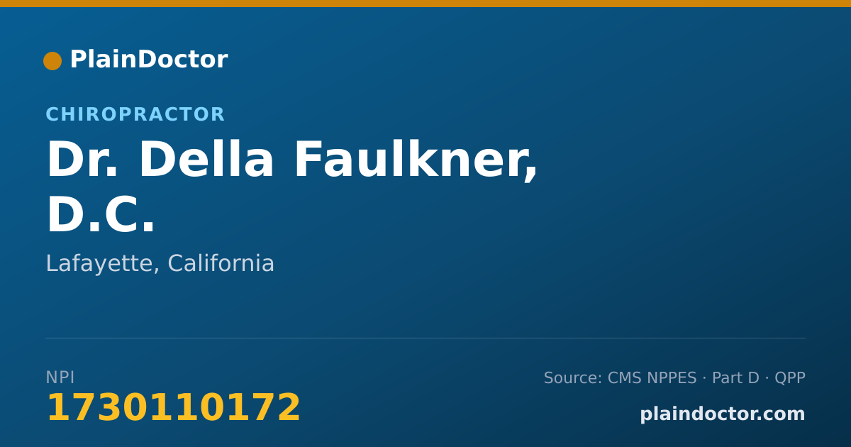 Shareable card for Della Faulkner, D.C. - Chiropractor, Lafayette, CA