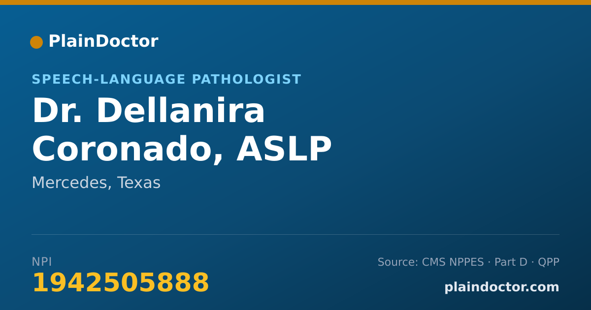 Shareable card for Dellanira Coronado, ASLP - Speech-Language Pathologist, Mercedes, TX