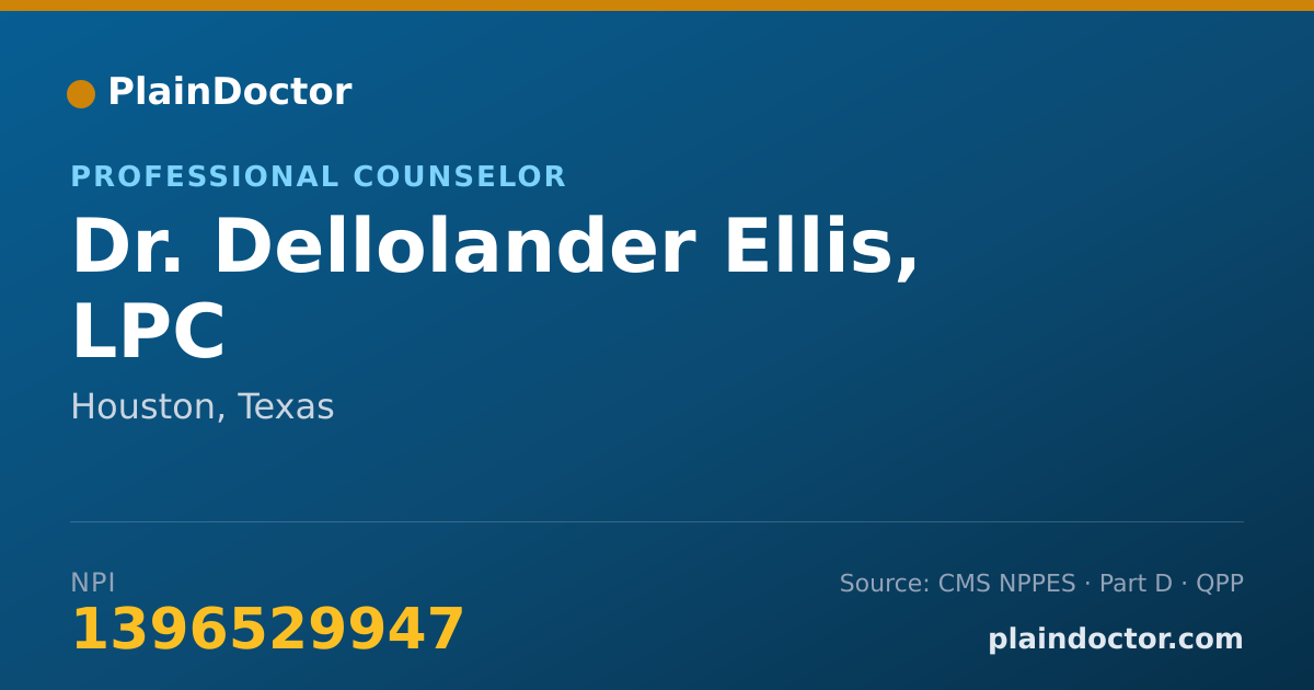 Shareable card for Dellolander Ellis, LPC - Professional Counselor, Houston, TX