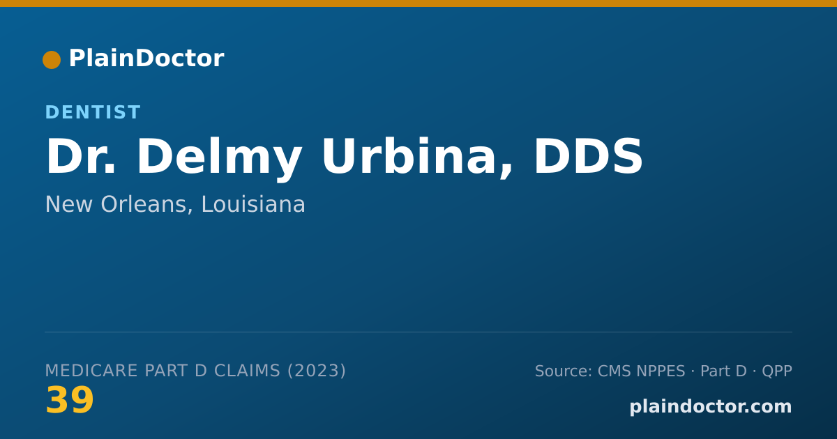 Shareable card for Delmy Urbina, DDS - Dentist, New Orleans, LA