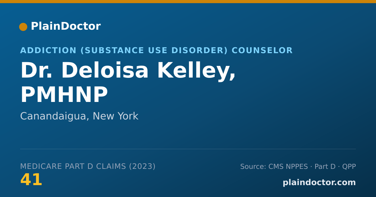 Shareable card for Deloisa Kelley, PMHNP - Addiction (Substance Use Disorder) Counselor, Canandaigua, NY