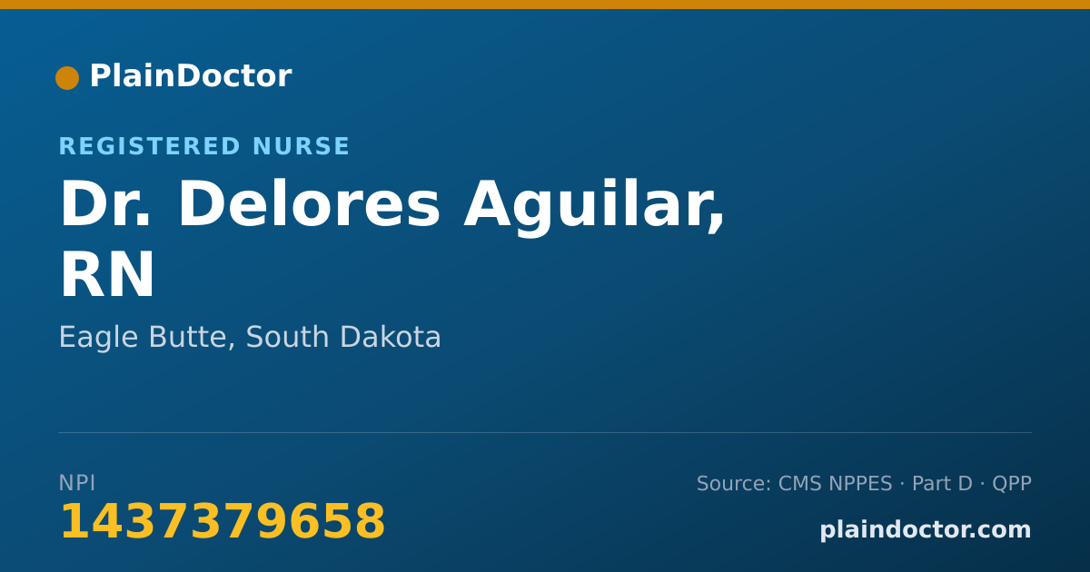 Shareable card for Delores Aguilar, RN - Registered Nurse, Eagle Butte, SD