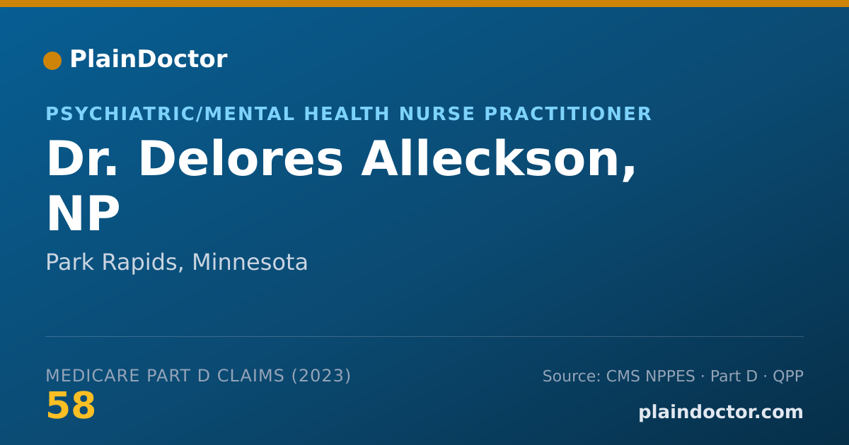 Shareable card for Delores Alleckson, NP - Psychiatric/Mental Health Nurse Practitioner, Park Rapids, MN