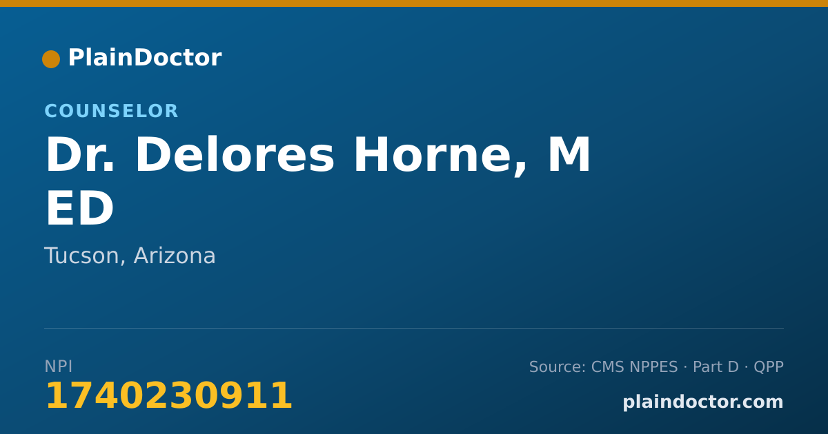 Shareable card for Delores Horne, M ED - Counselor, Tucson, AZ