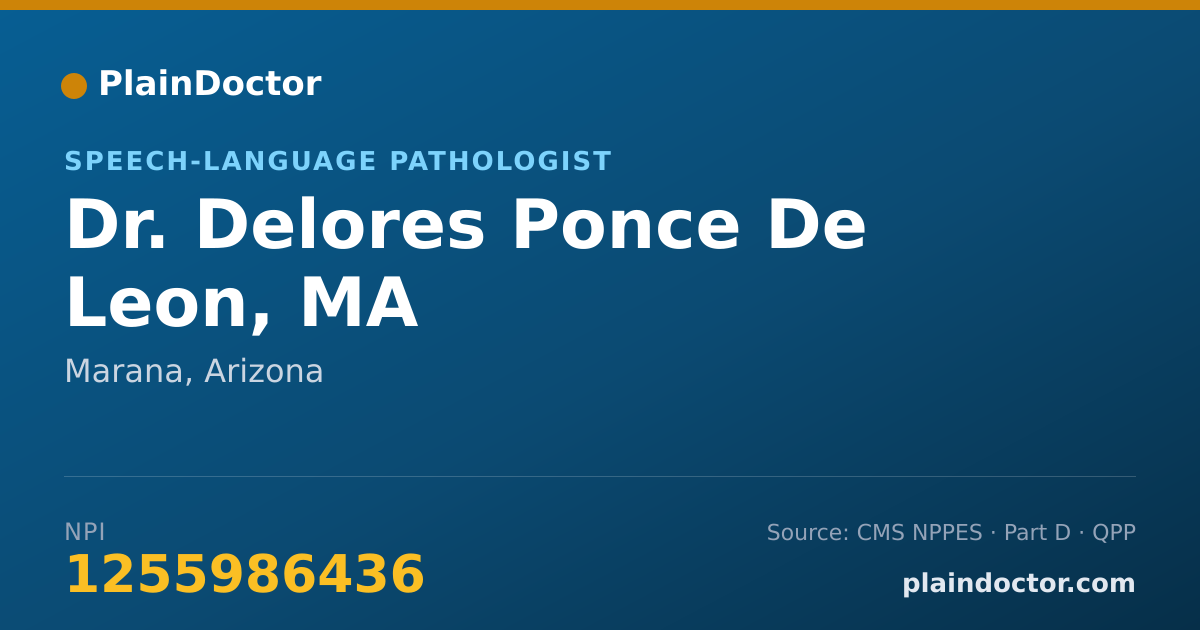 Shareable card for Delores Ponce De Leon, MA - Speech-Language Pathologist, Marana, AZ