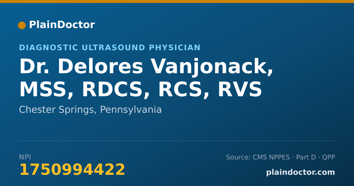 Shareable card for Delores Vanjonack, MSS, RDCS, RCS, RVS - Diagnostic Ultrasound Physician, Chester Springs, PA