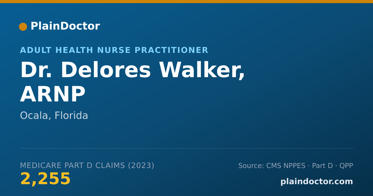 Shareable card for Delores Walker, ARNP - Adult Health Nurse Practitioner, Ocala, FL