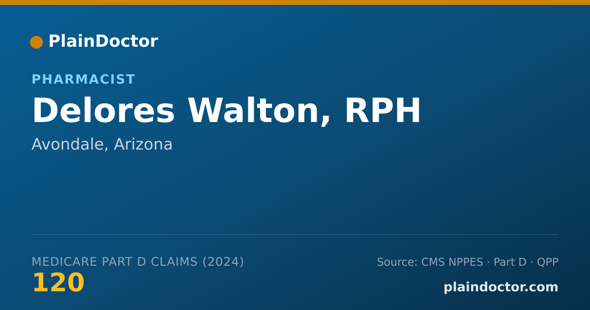 Shareable card for Delores Walton, RPH - Pharmacist, Avondale, AZ
